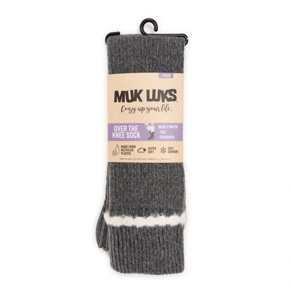 MUK LUKS Women's Microfiber Over the Knee Boot Sock, 1-Pack, Size 6-11 NWT